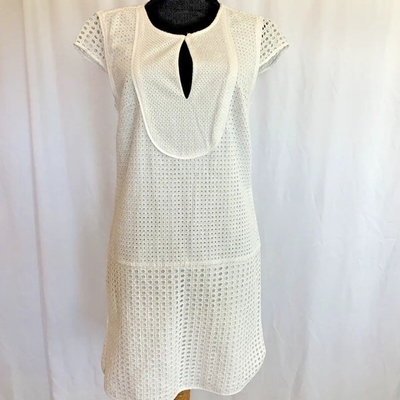 J. Crew White Square Eyelet Dress - Size Extra Small NWT - Picture 1 of 6